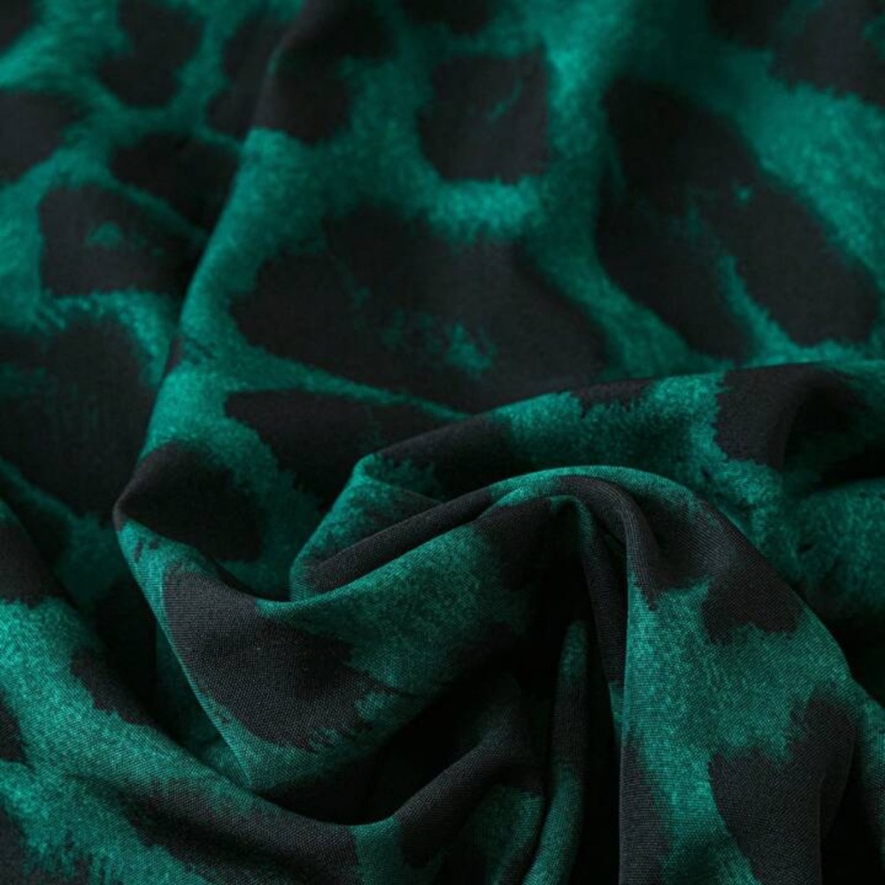 Green Leopard Print Women's Top - Picture 6 of 9